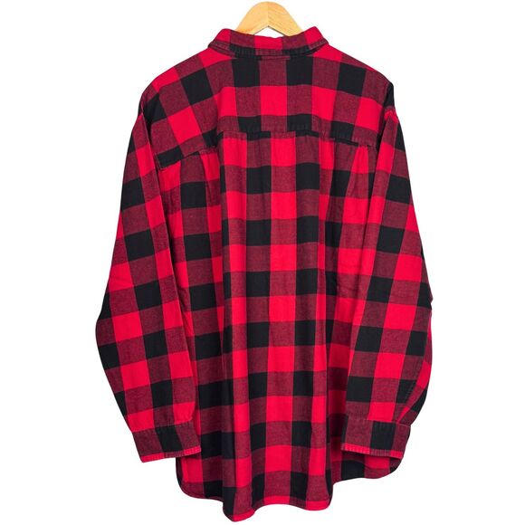 Foundry Mens Super Soft Shirt Flannel Buffalo Check Button Up Pocket 3XL Y2K - Picture 2 of 8